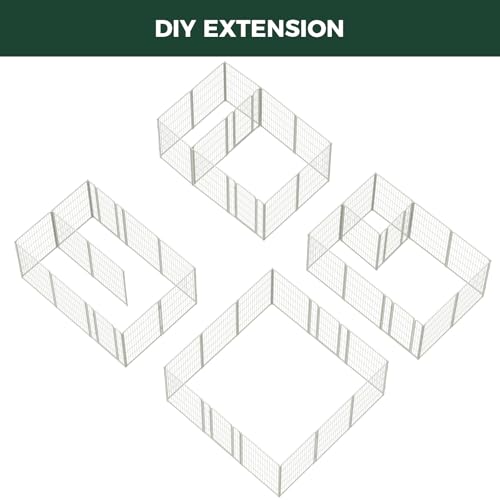 Homeplus Indoor Dog Playpen with Divider Connectors (White / 40"H)