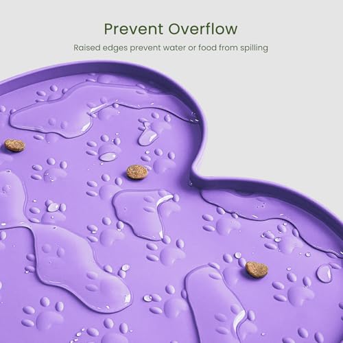 Dog Food Mat Anti (19.4" x 9.8"-2PCS / Purple)