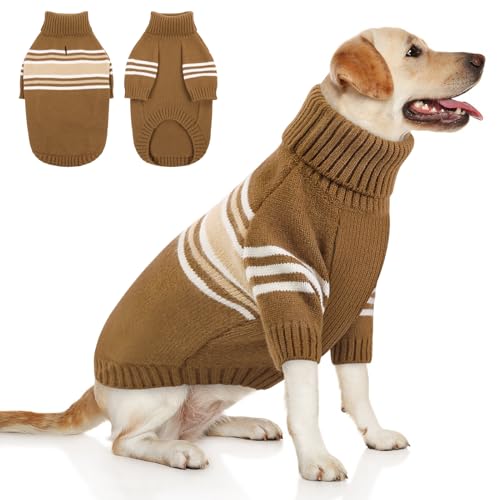 Dog Striped Knitted Sweater (XX-Large / Brown)