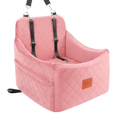 Dog Booster Car Seat for Dogs up to 35lbs (Pink / Medium)