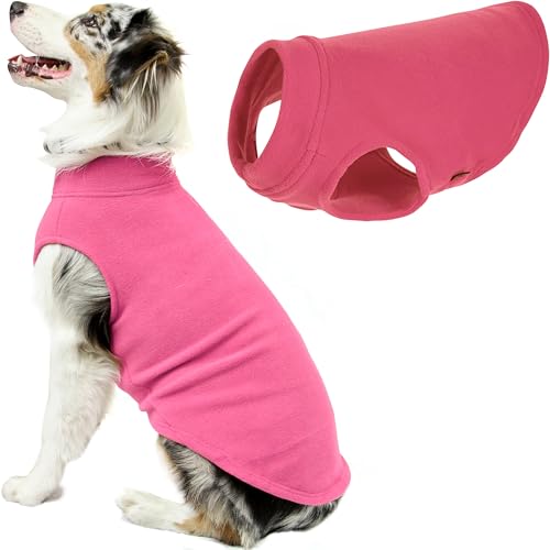 Stretch Fleece Vest Dog Sweater (5X-Large Length (25") / Pink)