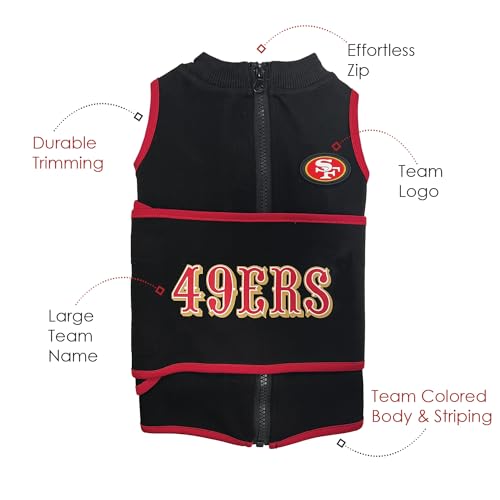 NFL SAN Francisco 49ERS Dog Anxiety Shirt Calming Soothing Solution Vest for Dogs (San Francisco 49ers / Medium)
