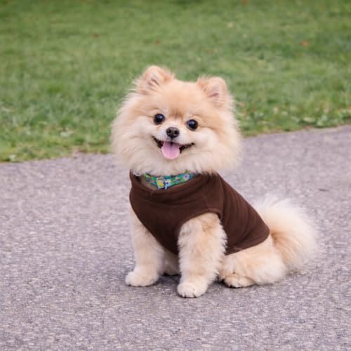 Dog Fleece Vest Sweater with Leash Ring (XS (2-4lbs) / Chocolate Brown)