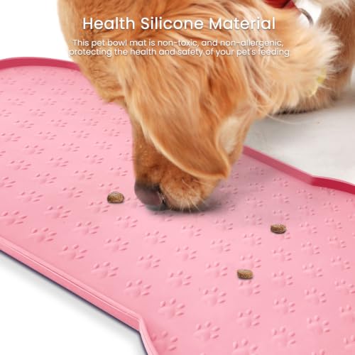 Dog Food Mat Anti (19.4" x 9.8"-2PCS / Pink)