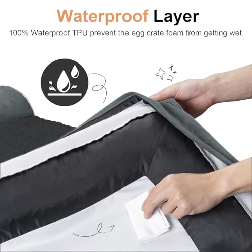 Orthopedic Dog Bed for Large Dogs (Dark Grey / 38.0"L x 25.0"W x 6.5"Th)