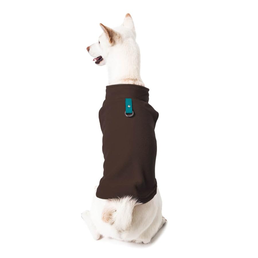 Fleece Vest Dog Sweater (Brown-Turquoise / Large (Around 18-lb))