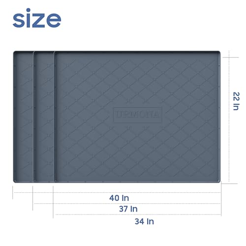 Pet Food Mat 40 x 22 in (Dark Gray / 40"L x 22"W)