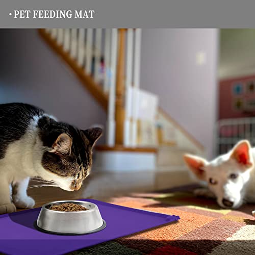 Silicone Pet Feeding Mat (Purple / 22" x 14")