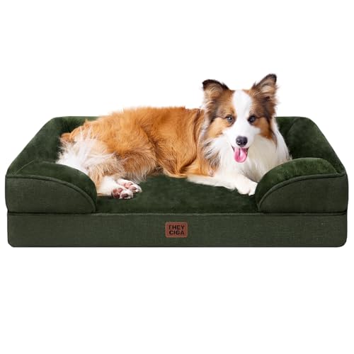 Orthopedic Dog Beds Large Sized Dog (Dark Green / 41.0"l X 27.0"w X 6.5"th)