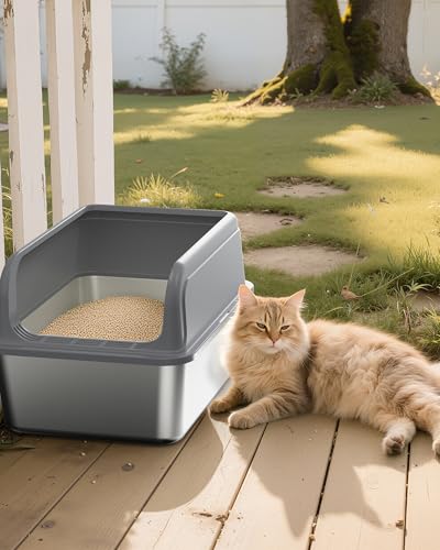 Stainless Steel Cat Litter Box (XXL (1 Pack) / Grey)