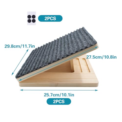 Dog Ramp for Stairs Adjustable Height & Foldable Wooden Pet Ramp (2 pack)