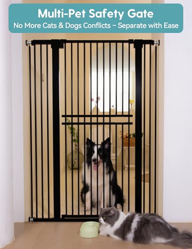 55" Extra Tall Pet Gate (Black - S10 / 55" Tall, 29-40" Wide)