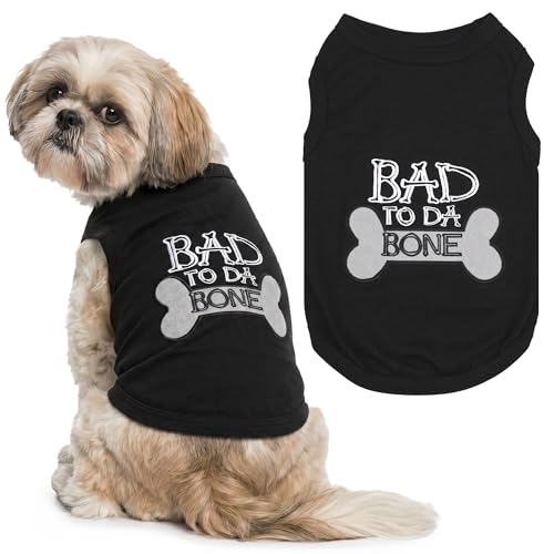 Dog Shirt 100% Cotton Shirts for Medium Dogs (Medium / Bad to da Bone)
