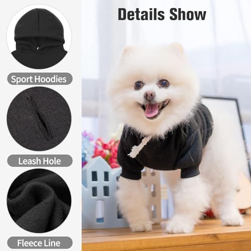 Dog Hoodie for Small Dogs (#2 Black(Plain) / X-Small (All Breed Sizes))