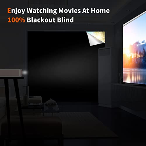 100% Blackout Blind White (White and Silver-grey / 59"W x 79"H)