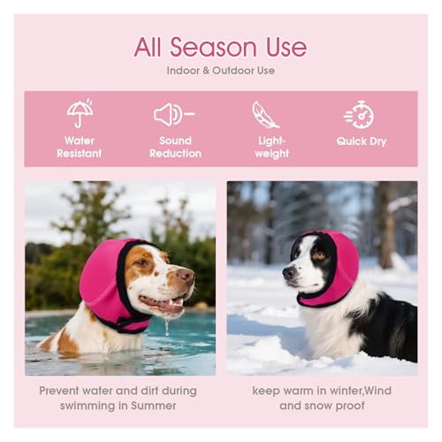 Dog Calming Hoodie (RoseRed / Medium(Head Circle:14"-19",Weight:39-66 lb))