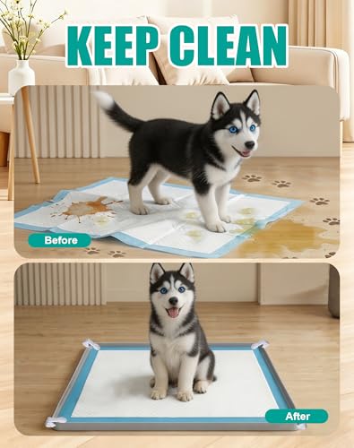 Dog Pee Pad Holder with 4 Holder Clamps (Gray)
