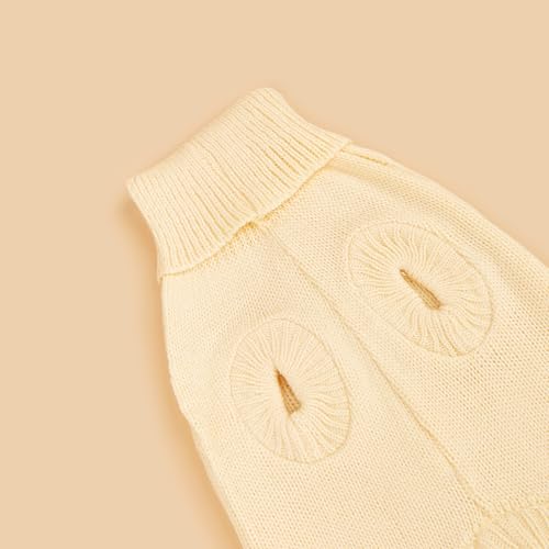 Dog Sweater Soft Warm Turtleneck Knitted Clothes for Small Medium Large Pet (Apricot / Small)
