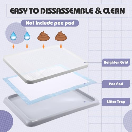 Dog Pee Pad Holder Tray with Mesh Potty Training (19.69 x 14.17 Inch)
