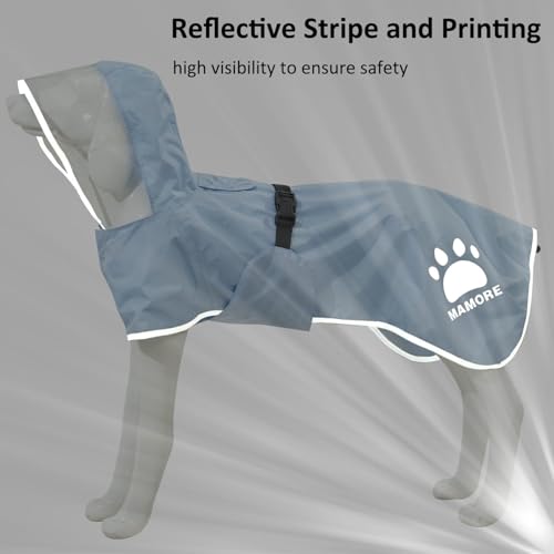 Dog Raincoat Waterproof (Light Blue / 3X-Large(77-94lb))