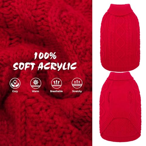 Dog Sweater for Small Dogs (Red / X-Small)