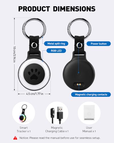 Pet Tracker for Dogs Cats (Black)