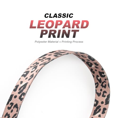 Dog Training Leash with Sturdy Metal Buckle (Size 3 - Length Adjustable 18.5"-26" / Leopard Print)
