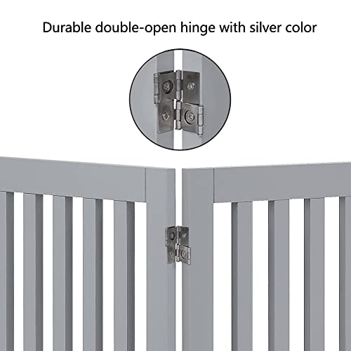 36”H Free Standing Pet Gate for Dog Cat (Gray / 60"W×36"H)