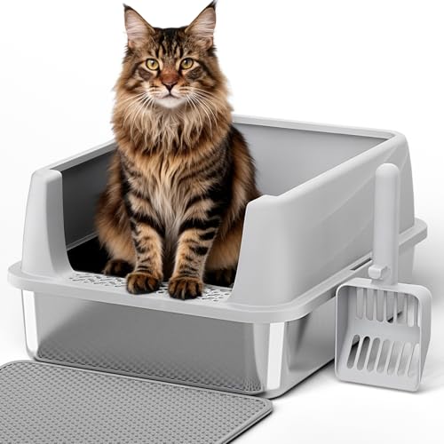 Stainless Steel Cat Litter Box with Lid (S)
