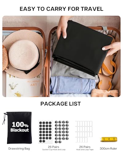 Portable Blackout Shades (57"W x 118"H)