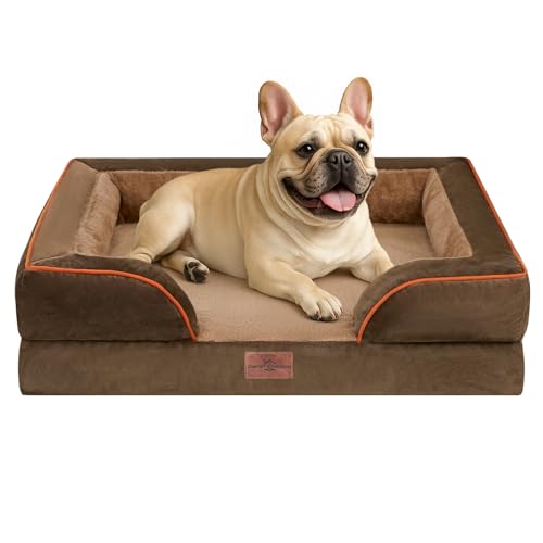 Waterproof Orthopedic Dog Bed for Medium Size Dog (30.0"L x 20.0"W x 7.0"Th / Brown)