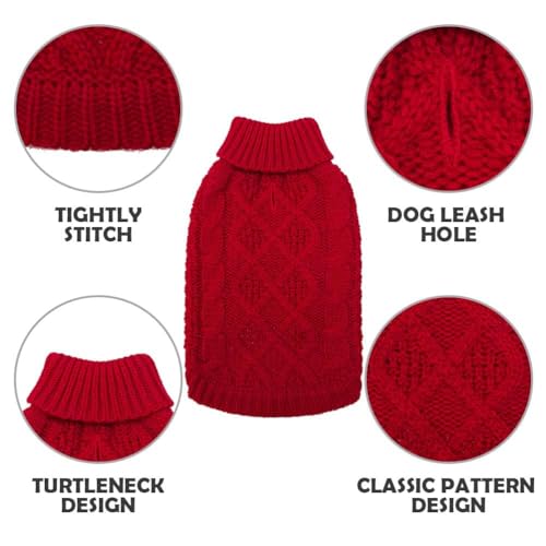 Turtleneck Dog Sweater (Small / Red)