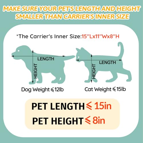 Small Pet Carrier 18" L x 13" W x 9.5" H Airline Approved (18.0"L x 13.0"W x 9.5"H / Black)