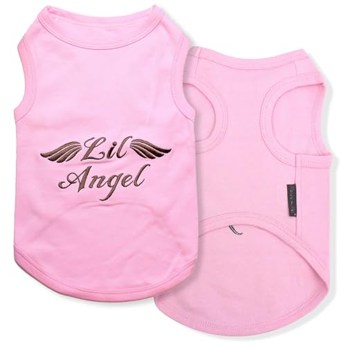 Dog Shirt 100% Cotton Lil Angel Shirts for Small Dogs (XS)