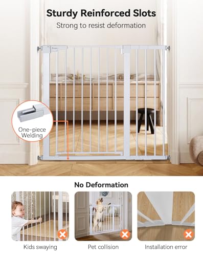 36" Extra Tall Baby Gate for Stairs (36"Tall 43.3"Wide / White)