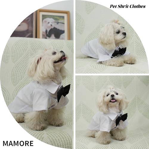 Pet Shirt Clothes for Dogs and Cats (White Blk / X-Small)