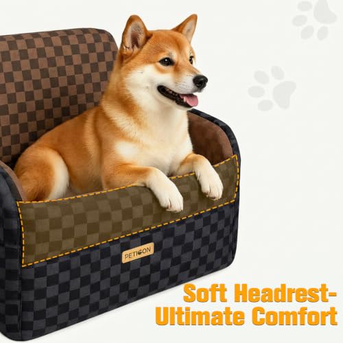 Waterproof Dog Car Seat for Small Medium Dogs (Brown / Medium)