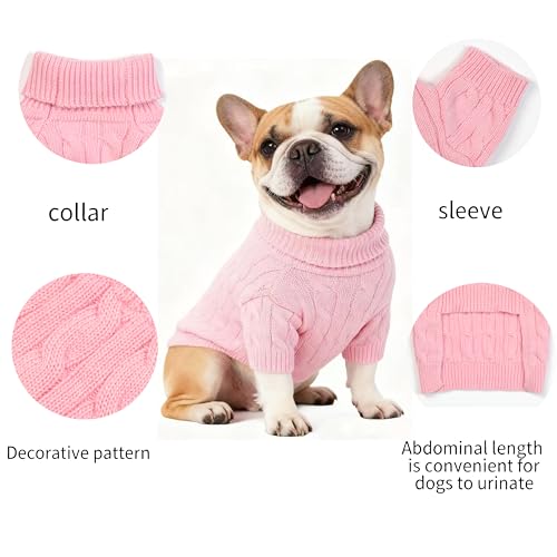 Small Medium Dog Sweater (Pink / Large)