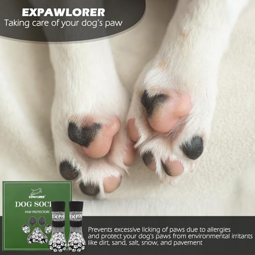 6Pcs Anti Slip Dog Socks to Prevent Licking Paws (X-small (6 Count) / Grey)