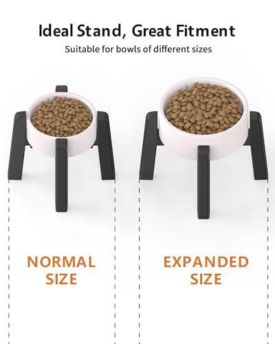 Dog Bowl Stand with Adjustable Width [2 Pack (H: 6.3''; W: 6.1-10.4'')