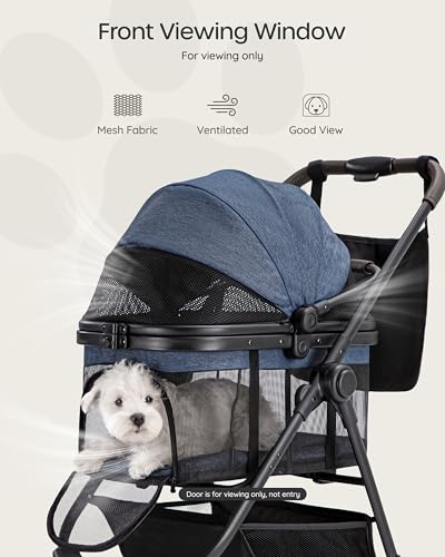 3 in 1 Pet Carrier Stroller for Small (Navy Blue)