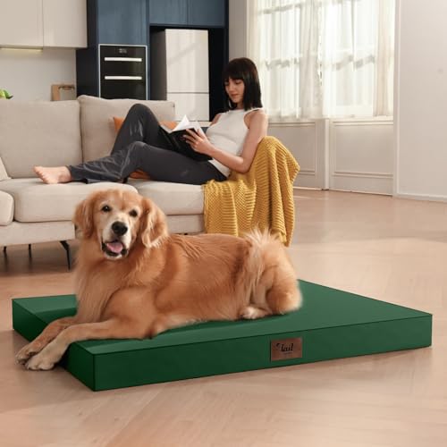 Outdoor Extra Large Dog Bed XXL for Giant Breed Dogs (Dark Green / 47.0"L x 29.0"W x 3.5"Th)
