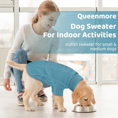 Small Dog Pullover Sweater for Medium Dogs Boys (Medium / Peacock Blue)