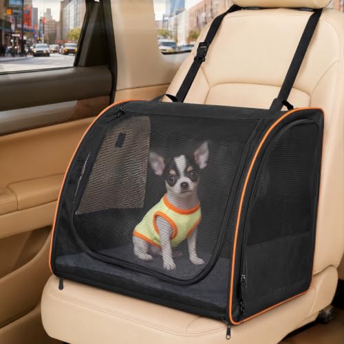 Dog Car Seat Enclosed Carrier for Pets Travel Safety Dog Crate Soft - PetSolution
