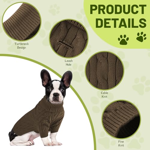 Small Dog Thermal Pullover Sweater (Brown(Order One Size Up) / X-Large)