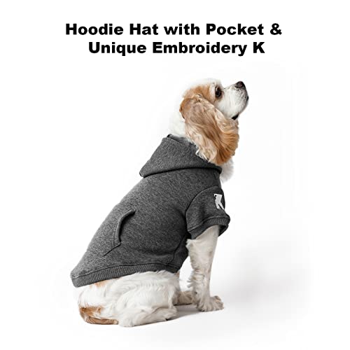 Dog Hoodie Fleece Dog Clothes Warm Sweater with Hat for Medium Large Dogs Cat Hooded Shirt Kitten Pet Basic Sweatshirt with Pocket Doggie Soft Winter Coat Apparel (5XL-(50~77lb) | Chest(~35") / Grey)