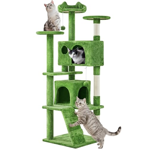 62in Cat Tree Tower (Green / 62in)