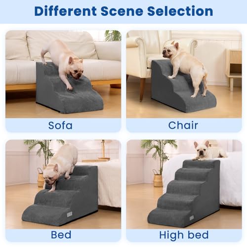 Dog Steps for Bed 17.7" H (Grey)