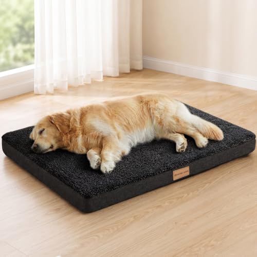 Orthopedic Large Dog Bed Washable Pet Sofa Mat 48''X30'' Black (48"L x 30"W x 3.5"Th / Black)