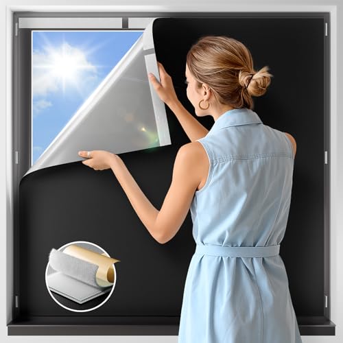 100% Blackout Window Cover 18''W x 78'' L (Black / 18"W x 78"L (Pack of 1))